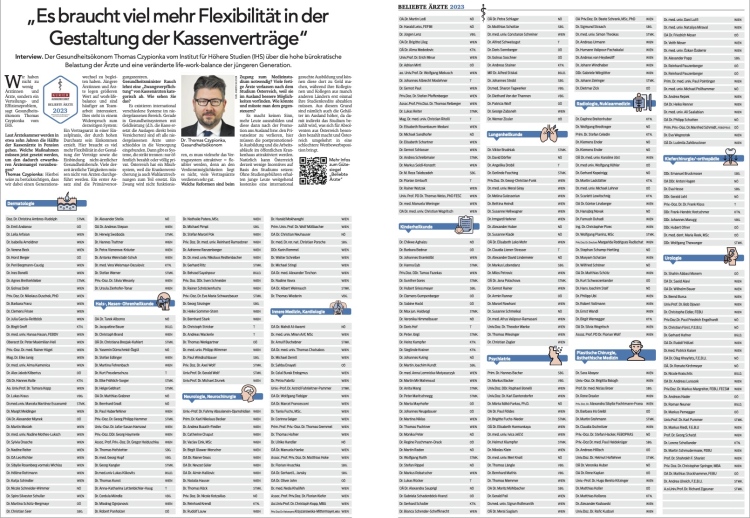 KURIER Beliebte Ärzte 2023 11.05.2023