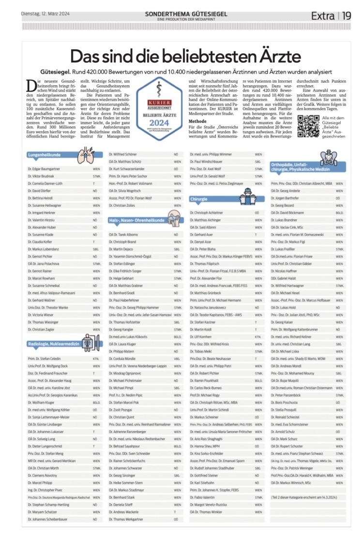 Kurier 11-15 03 2024 ÖSTERREICHS BELIEBTESTE ÄRZTE 2