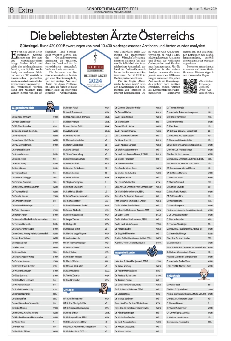 Kurier 11-15 03 2024 ÖSTERREICHS BELIEBTESTE ÄRZTE 1