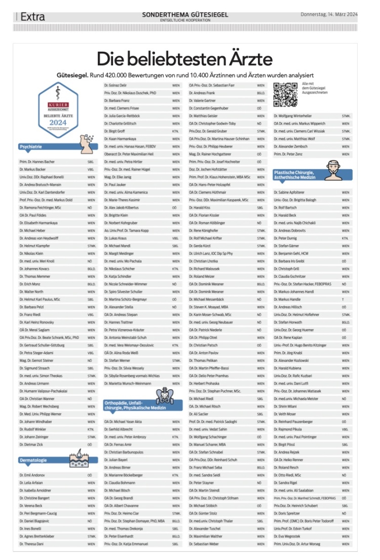 Kurier 11-15 03 2024 ÖSTERREICHS BELIEBTESTE ÄRZTE 4